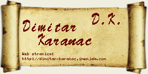 Dimitar Karanac vizit kartica